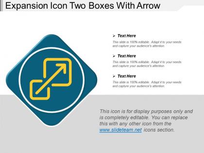 Expansion icon two boxes with arrow