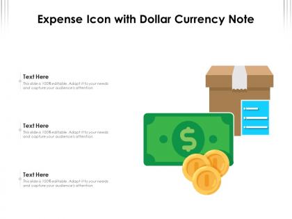 Expense icon with dollar currency note