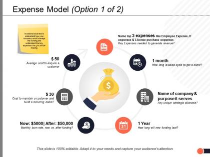 Expense model option business ppt powerpoint presentation summary layout ideas