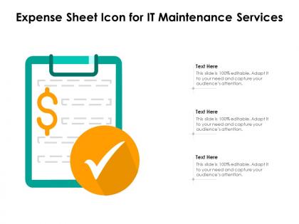 Expense sheet icon for it maintenance services