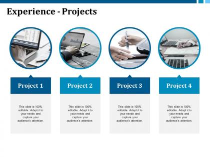 Experience projects with four images ppt visual aids model