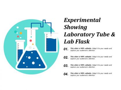 Experimental showing laboratory tube and lab flask