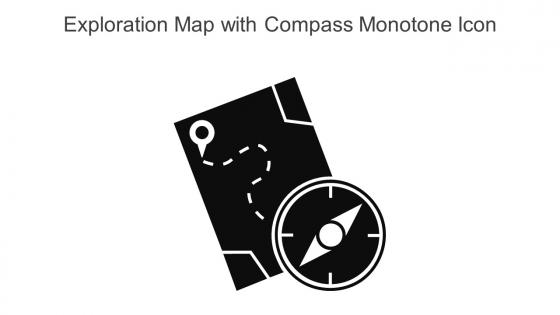 Exploration Map With Compass Monotone Icon In Powerpoint Pptx Png And Editable Eps Format
