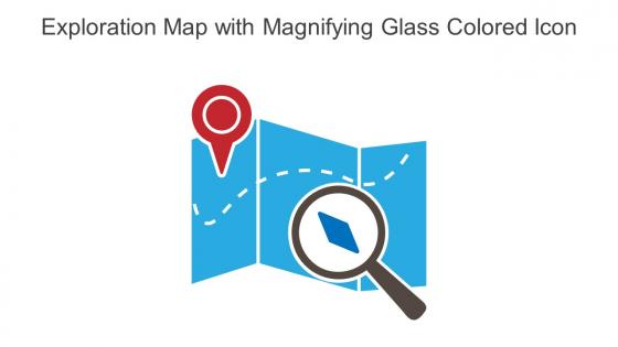 Exploration Map With Magnifying Glass Colored Icon In Powerpoint Pptx Png And Editable Eps Format