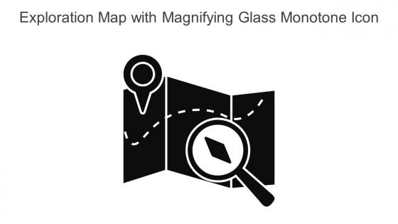 Exploration Map With Magnifying Glass Monotone Icon In Powerpoint Pptx Png And Editable Eps Format