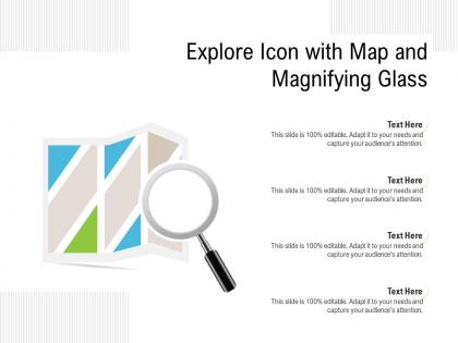 Explore icon with map and magnifying glass