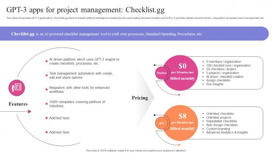 Exploring Use Cases Of OpenAI GPT 3 Apps For Project Management Checklistgg ChatGPT SS V
