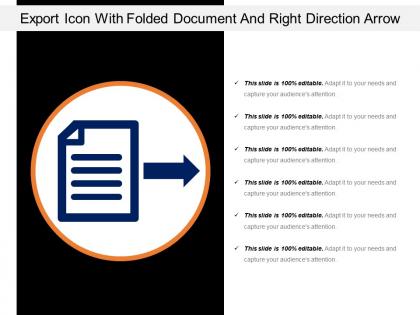 Export icon with folded document and right direction arrow