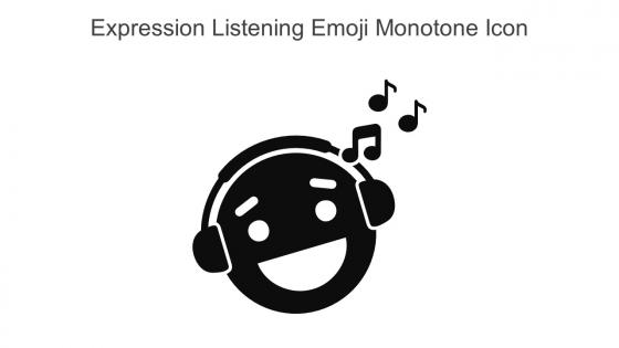 Expression Listening Emoji Monotone Icon In Powerpoint Pptx Png And Editable Eps Format
