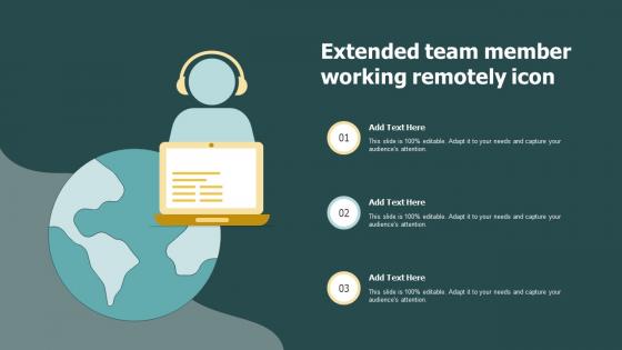 Extended Team Member Working Remotely Icon