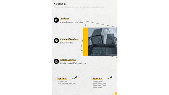 Exterior Painting Proposal Contact Us One Pager Sample Example Document