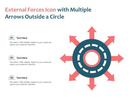 External forces icon with multiple arrows outside a circle