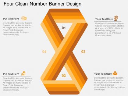 Ey four clean number banner design flat powerpoint design