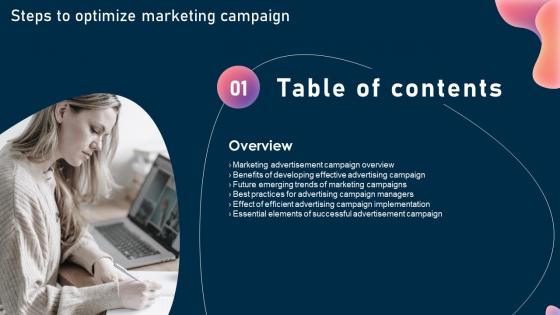 F1174 Steps To Optimize Marketing Campaign Table Of Contents Mkt Ss