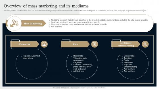 F1196 Overview Of Mass Marketing Mediums Comprehensive Guide Strategies To Grow Business Mkt Ss