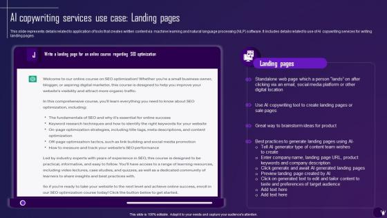 F1425 Ai Copywriting Services Use Case Landing Pages Comprehensive Guide On Ai Text Generator AI SS