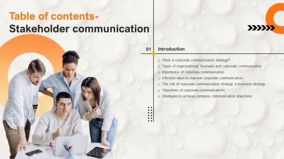 F1531 Stakeholder Communication Table Of Contents Strategy SS V