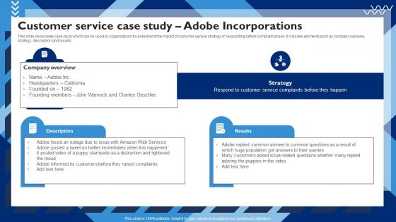 F1560 Customer Service Case Study Adobe Customer Service Strategy To Experience Strategy SS V
