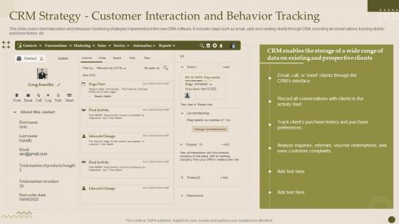 F467 Crm Strategy Customer Interaction And Behavior Tracking Crm Software Deployment Guide