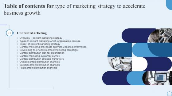 F621 Type Of Marketing Strategy To Accelerate Business Growth For Table Of Contents