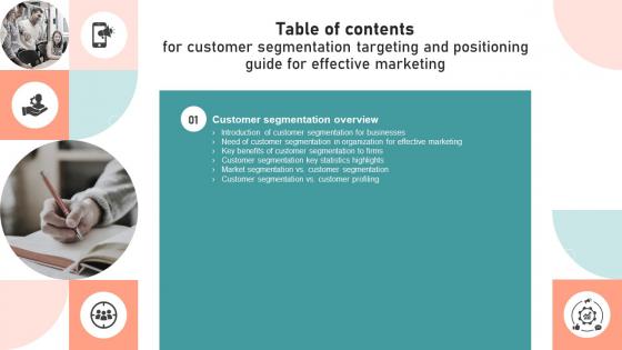 F639 Customer Segmentation Targeting And Positioning Guide For Effective Marketing For Table Of Contents