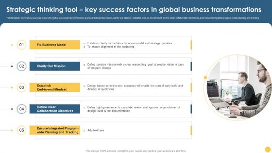 F777 Strategic Thinking Tool Key Success Factors In Global Business Transformations Strategic Thinking