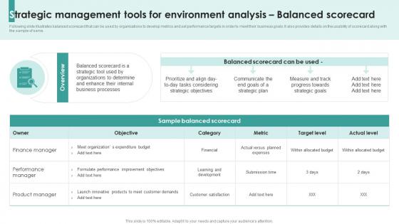 F780 Strategic Management Tools For Environment Analysis Strategic Management Overview Process Models