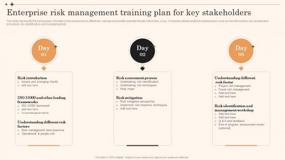 F810 Enterprise Risk Management Training Plan For Key Stakeholders Overview Of Enterprise Risk Management
