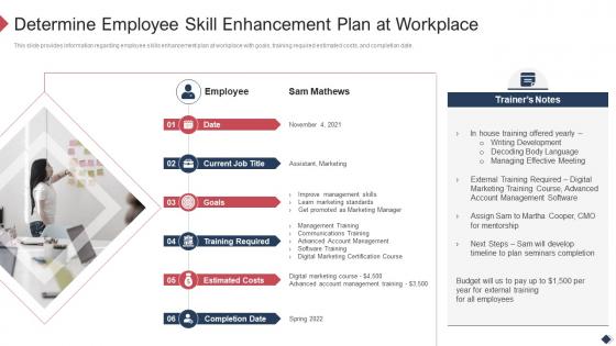 F91 Determine Employee Skill Enhancement Plan At Workplace Employee Coaching Playbook
