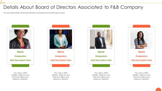 F and b firm investor funding deck details about board of directors associated to f and b company