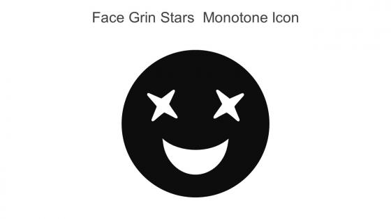 Face Grin Stars Monotone Icon In Powerpoint Pptx Png And Editable Eps Format