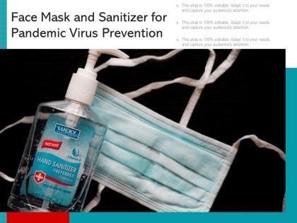 Face mask and sanitizer for pandemic virus prevention