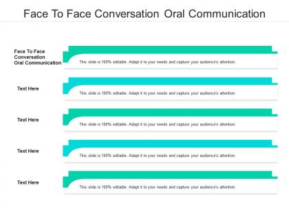 Face to face conversation oral communication ppt powerpoint presentation styles influencers cpb