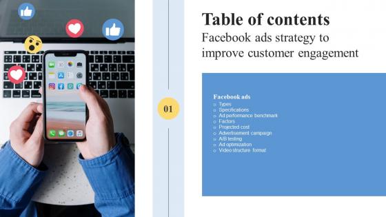 Facebook Ads Strategy To Improve Customer Engagement Table Of Contents Strategy SS V