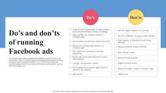 Facebook Ads Strategy To Improve Dos And Donts Of Running Facebook Ads Strategy SS V