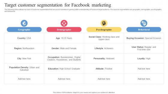 Facebook Ads Strategy To Improve Target Customer Segmentation For Facebook Marketing Strategy SS V