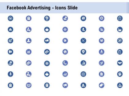 Facebook advertising icons slide ppt powerpoint presentation professional format ideas