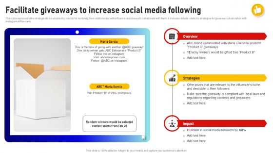 Facilitate Giveaways To Increase Social Media Following Social Media Influencer Strategy SS V