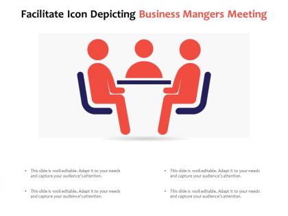 Facilitate icon depicting business mangers meeting