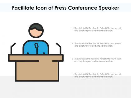 Facilitate icon of press conference speaker