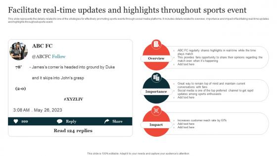 Facilitate Real Time Updates And Highlights Guide On Implementing Sports Marketing Strategy SS V