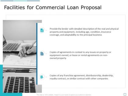 Facilities for commercial loan proposal ppt powerpoint presentation icon styles