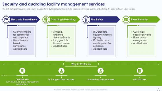 Facility Management Company Profile Security And Guarding Facility Management Services