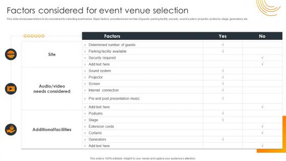 Factors Considered For Event Venue Selection Impact Of Successful Product Launch Event