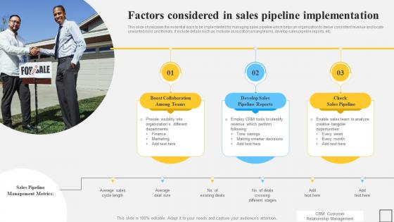 Factors Considered In Sales Pipeline Implementation