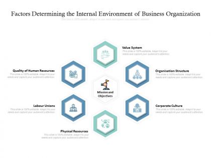 Factors determining the internal environment of business organization