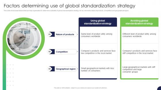 Factors Determining Use Of Global Standardization Strategy For Target Market Assessment