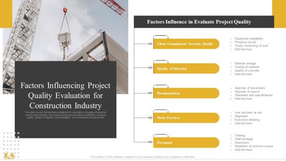 Factors Influencing Project Quality Evaluation For Construction Industry