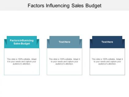 Factors influencing sales budget ppt powerpoint presentation layouts templates cpb