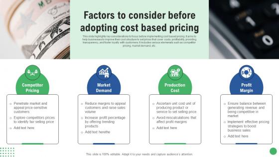 Factors To Consider Before Adopting Cost Based Pricing